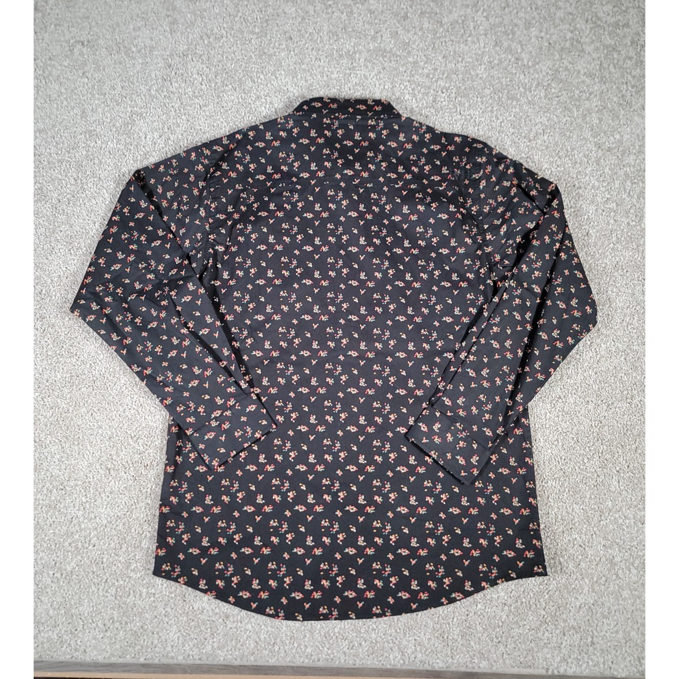 Nwt Rock Revival Button Down Shirt Large Black Wool Blend Geometric Print Grunge — image 3 of 8